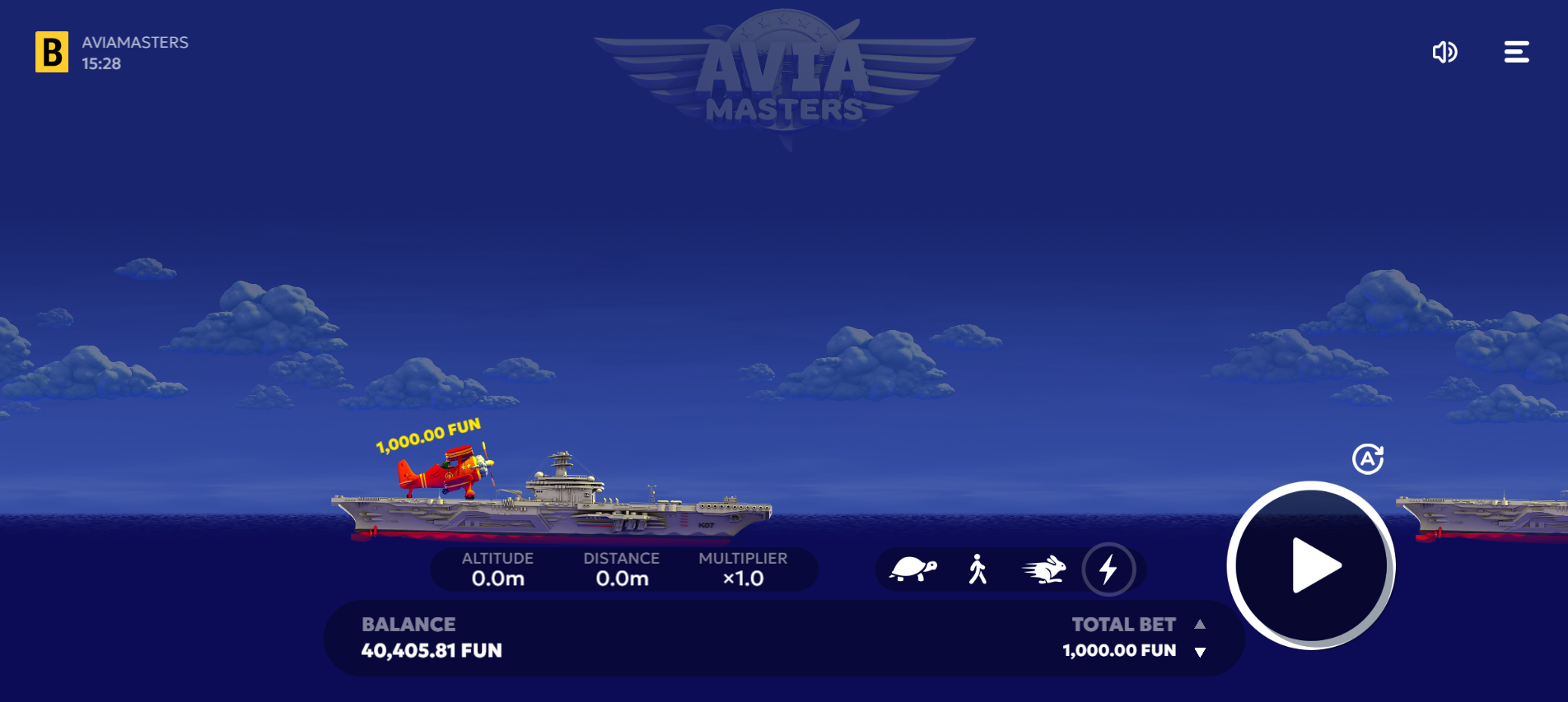Avia Masters Paramètres